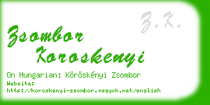 zsombor koroskenyi business card