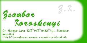 zsombor koroskenyi business card